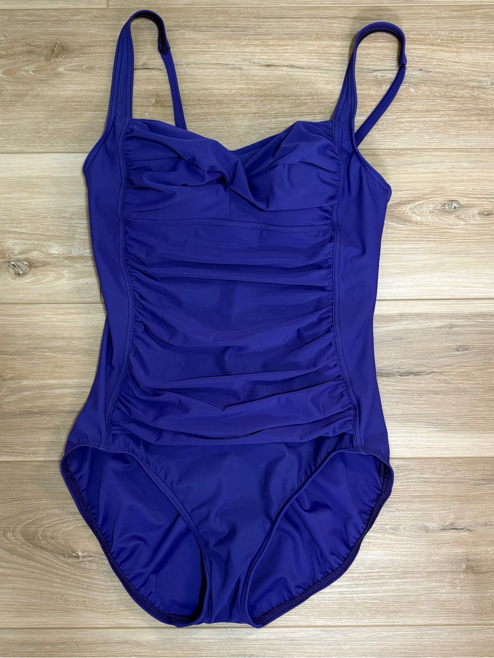 Lands' End Women’s Ruched One-Piece Swimsuit - Purple